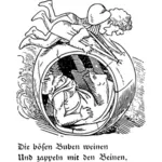Ilustrace Wilhelm Busch příběh vektorový obrázek